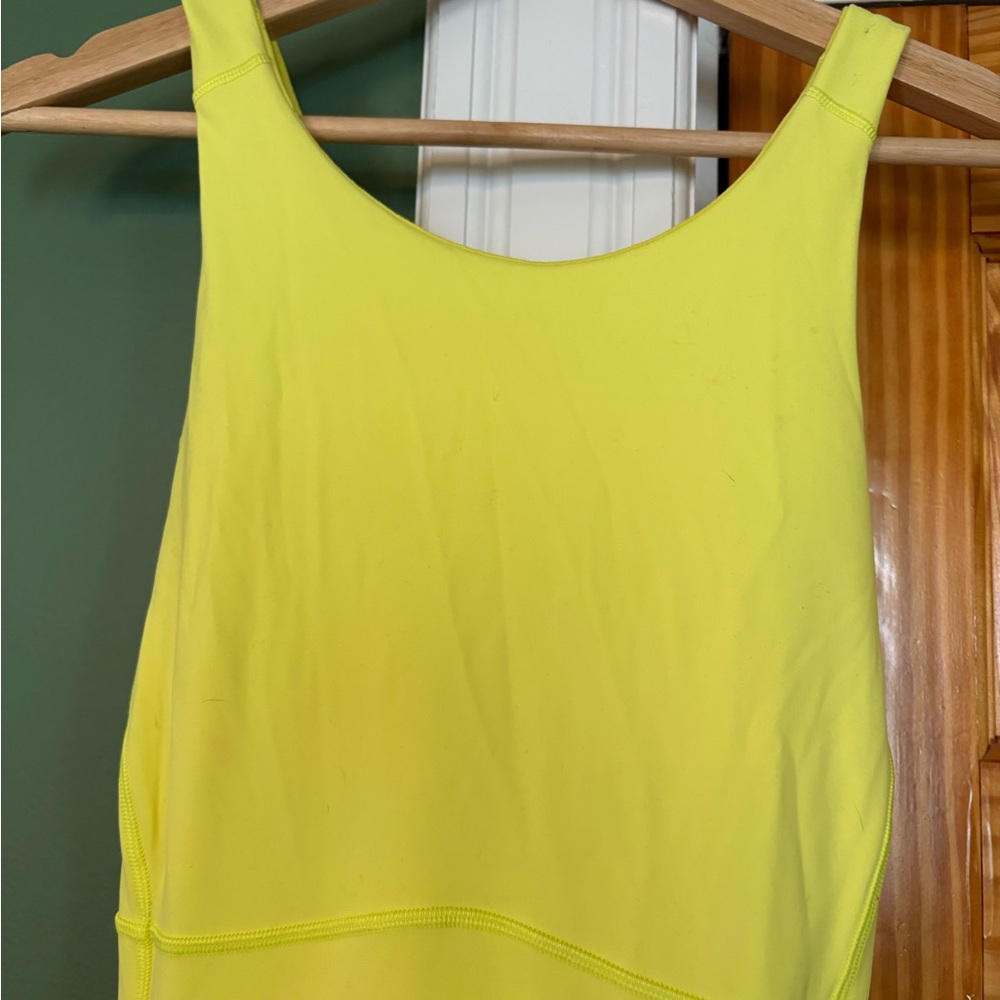 lululemon athletica Court Crush Neon Yellow Racerback Tennis Dress - Picture 4 of 5